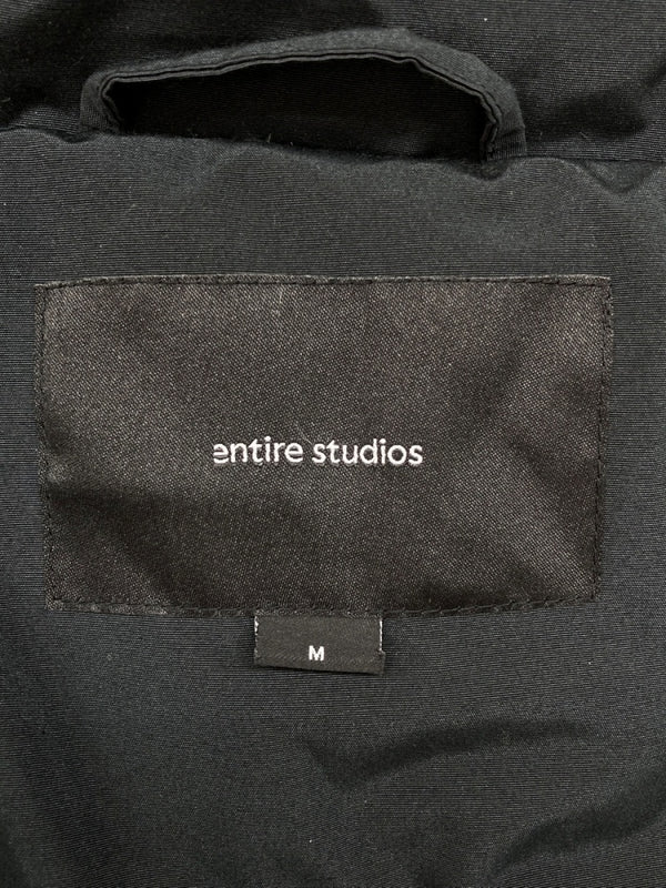 エンタイアスタジオ entire studios SOA PUFFER DOWN JACKET パファー ダウン ジャケット 短丈 ジップアップ ダウン アウター 黒 ジャケット 無地 ブラック Mサイズ 104MT-1448