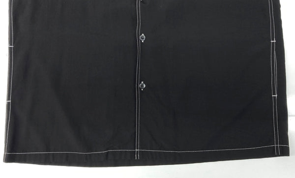 ヨウジヤマモト Yohji Yamamoto POUR HOMME OPEN SHIRT オープン シャツ ホワイトステッチ ブラウス 長袖 薄手 黒 HR-B49-249 サイズ 4 ジャケット 無地 ブラック 104MT-2118