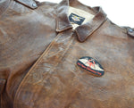 US US古着 MICHAEL CLASSIC APPAREL 90's  A-2 TYPEレザーフライトジャケット XXl ジャケット ブラウン 3Lサイズ 103MT-3509
