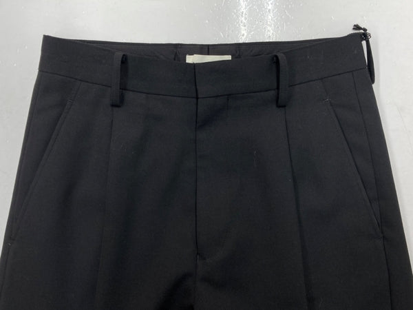 ビューティフルピープル beautiful people LOGO GABARDIN WIDE STRAIGHT PANTS ロゴ ギャバジン ワイド ストレート パンツ ジップフライ 黒 無地 1425105003 スラックス ブラック サイズ 38 104MB-254