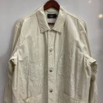 【曜日割引対象外】 ダブルアールエル RRL WHITE HBT PAINT COVERALL ヘリンボーン ジャケット ホワイト Lサイズ 201MT-4321 VB