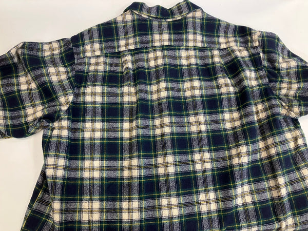 ペンドルトン PENDLETON 50's 50年代 オープンカラー ボードシャツ ウールシャツ 開襟 チェック vintage ヴィンテージ XL 長袖シャツ グリーン LLサイズ 101MT-3647