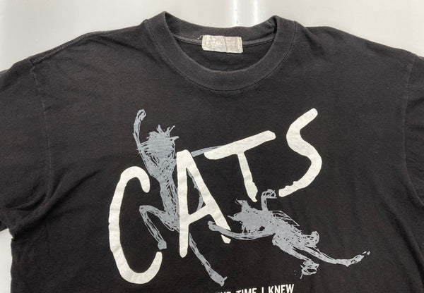 ヴィンテージ vintage 80s 80年代 CATS キャッツ ミュージカル アートT 半袖 黒 Tシャツ プリント ブラック Mサイズ 104MT-1667