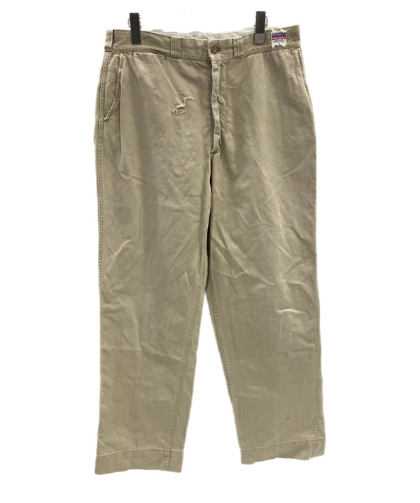 ビッグマック BIG MAC 50’s 50年代 PENNEY'S ペニーズ  青赤タグ チノパン ワークパンツ 尿素ボタン GRIPPER ZIPPER VINTAGE ヴィンテージ チノパン ベージュ - 101MB-739