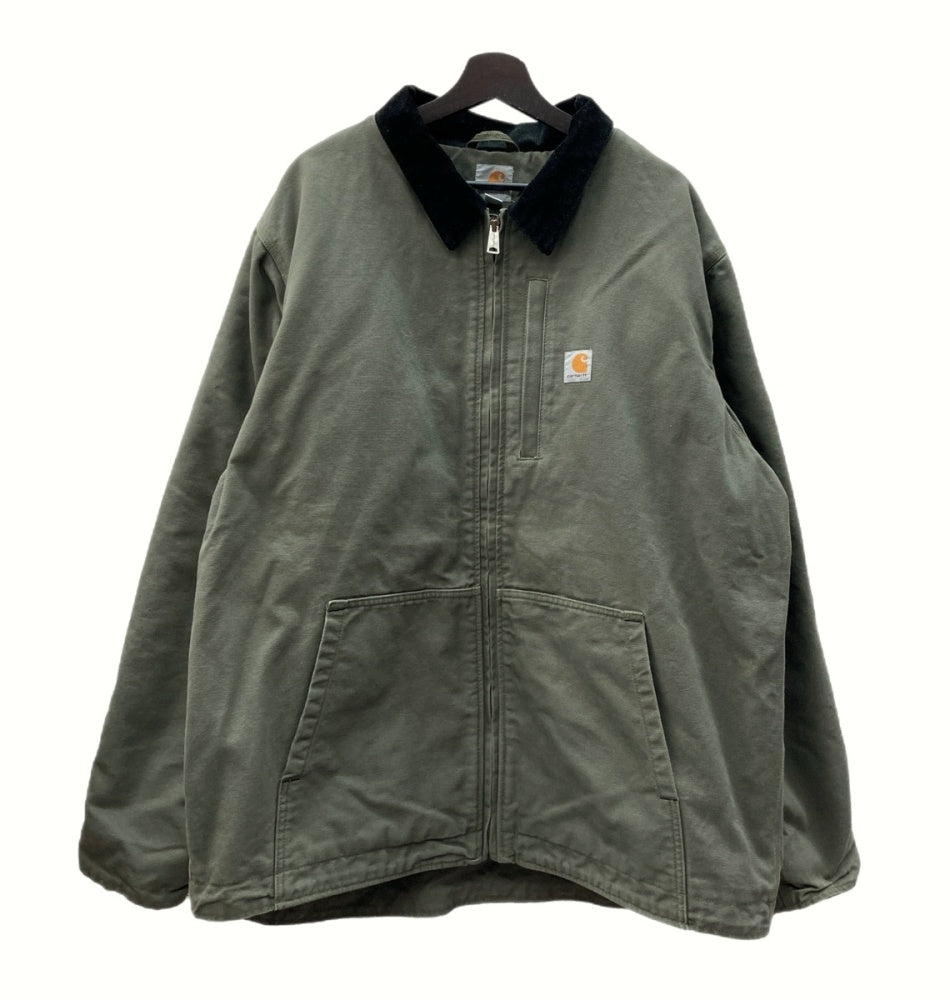 カーハート Carhartt Full Swing Washed Duck Jacket フルスイング ダックジャケット アクティブジャケット  コーデュロイ KHAKI 緑 103370 316 XL ジャケット ロゴ カーキ 104MT-775 | 古着通販のドンドンサガール