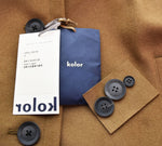 カラー kolor  20AW ファー付き カシミヤ混 ウール メルトン マント コート 20WCL-C02105 ジャケット ブラウン 1 103LT-95