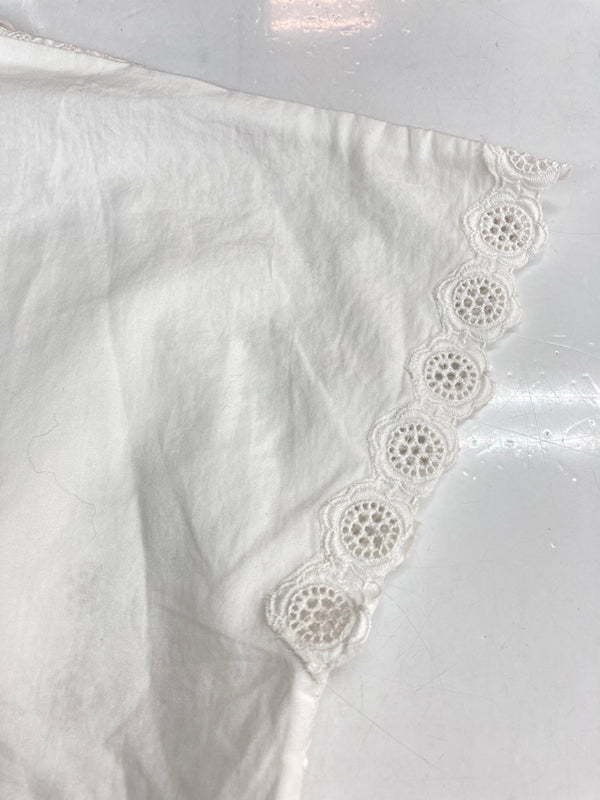 ラルフローレン RalphLauren アイレット コットン ブラウス カットワーク レース 刺繍 ショートスリーブ 白 半袖シャツ 刺繍 ホワイト 0 104LT-5