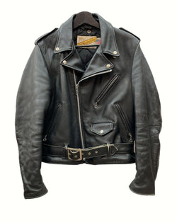 ショット SCHOTT LEATHER JACKET レザー ジャケット ダブルライダース バイカー USA製 PERFECTO 黒 38 ジャケット 無地 ブラック 104MT-903