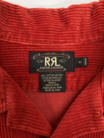 ダブルアールエル RRL 90s CORDUROY JACKET コーデュロイ ジャケット ボタン 開襟 太畝 三ツ星タグ Ralph Lauren オレンジ 赤 ジャケット 無地 レッド XLサイズ 104MT-2260