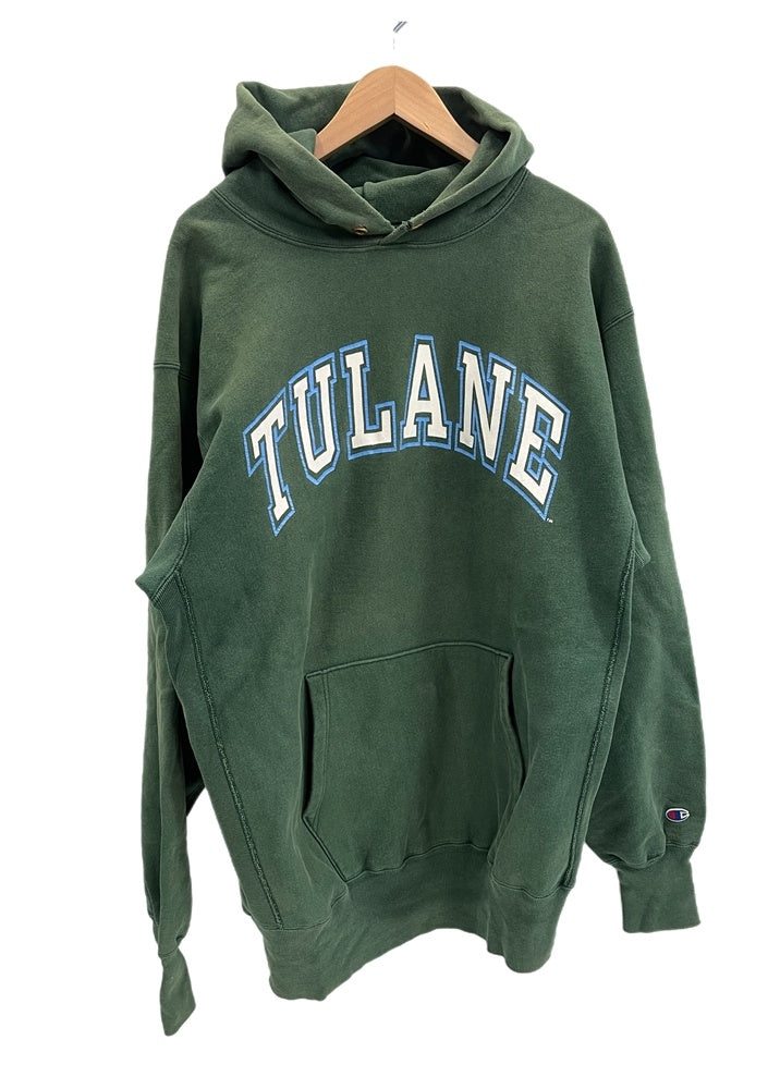 90's USA製 Champion リバースウィーブ グリーン L 刺繍タグ USA製 90s Champion Reverse Weave Sweatshirt 緑 L チャンピオン