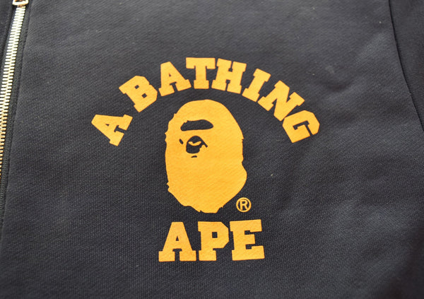 アベイシングエイプ A BATHING APE BAPE スウェット スタジャン ジャケット ネイビー Mサイズ 103MT-2921