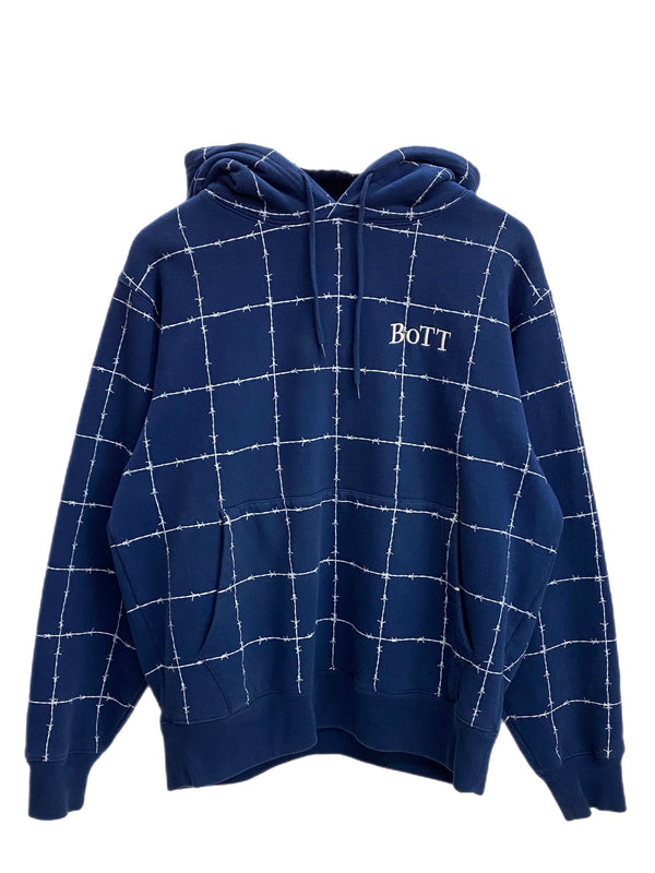 ボット BoTT 有刺鉄線柄 フーディー 223BoTT16-H パーカ ブルー Mサイズ 201MT-3825