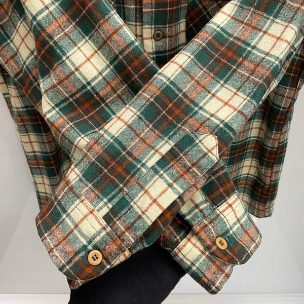 【曜日割引対象外】 ペンドルトン PENDLETON 70's USA製 ネルシャツ ウールシャツ  長袖シャツ グリーン XLサイズ 201MT-4567 VB