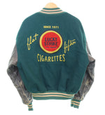 ラッキーストライク LUCKY STRIKE 125TH 125周年 ARM LEATHER WOOL STADIUM JACKET VARCITY JACKET アーム レザー ウール スタジャン  ジャケット グリーン Lサイズ 103MT-2571