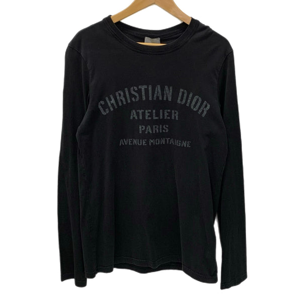 ディオール・オム DIOR HOMME 20AW HOMME ATELIER L/S TEE ロンT ブラック Lサイズ 201MT-4669