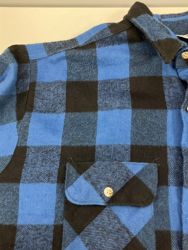 ファイブブラザー FIVE BROTHER 70's~80's 70~80年代 三角タグ ヘビーネルシャツ フランネル ヘビネル ワークシャツ バッファローチェック MADE IN USA アメリカ製 VINTAGE ヴィンテージ XL 長袖シャツ ブルー LLサイズ 101MT-5174