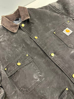 カーハート Carhartt 00's ミシガンチョアコート USA製 アメリカ製 C01 BLK 表記サイズ44 ジャケット ブラック 101MT-4629