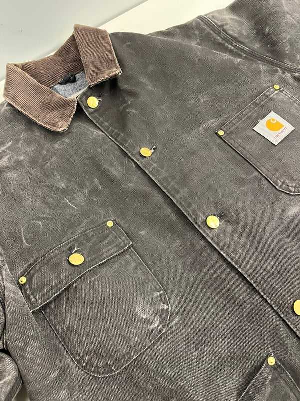 カーハート Carhartt 00's ミシガンチョアコート USA製 アメリカ製 C01 BLK 表記サイズ44 ジャケット ブラック 101MT-4629