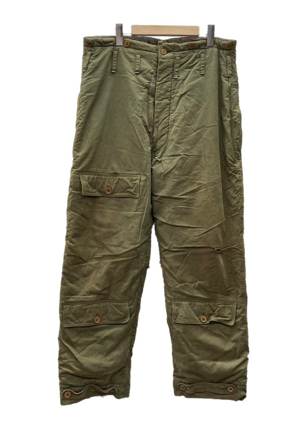 ミリタリー Military 40s 40年代 USAF アメリカ軍 TYPE A-9 フライトパンツ アルパカライナー 黒タグ  ワンポイント カーゴパンツ カーキ サイズ40 104MB-365