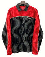 シュプリーム SUPREME 18AW Velvet Swirl Work Shirt ベロア ベルベット ワーク シャツ 赤 黒 長袖シャツ ロゴ ブラック Mサイズ 104MT-439