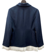 エイミーイストワール eimy istoire プリーツ トリム テーラード 紺ブレ フリル ゴールドボタン クラシック ガーリー フェミニン NAVY 紺 1124101704-1 ジャケット ネイビー フリーサイズ 104LT-241