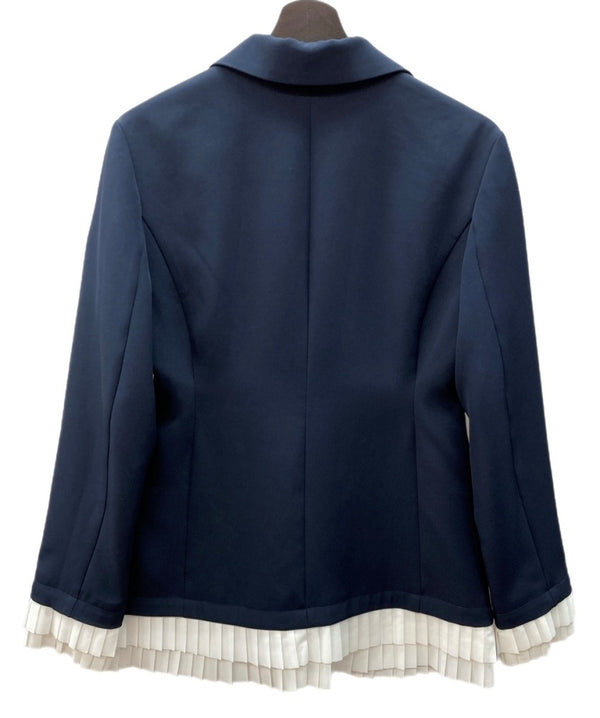 エイミーイストワール eimy istoire プリーツ トリム テーラード 紺ブレ フリル ゴールドボタン クラシック ガーリー フェミニン NAVY 紺 1124101704-1 ジャケット ネイビー フリーサイズ 104LT-241