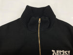 マシス MASSES 22AW MELTON ZIP JKT メルトン ジップアップ フロントジップ ハイネック WOOL ウール 毛 ワッペン 日本製 BLACK 黒 ジャケット ロゴ ブラック Mサイズ 104MT-1952