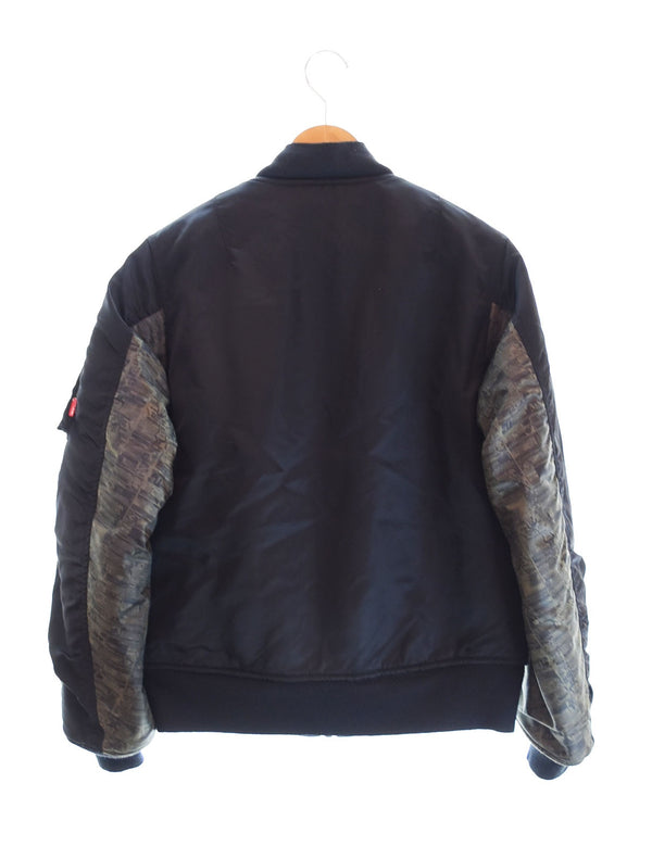 ダブルタップス WTAPS 2007AW TWO TONE MA-1 Flight Jacket BomberJacket 袖切り替え フライトジャケット ボンバージャケット 裏原  GWDT-JK-M01 ジャケット ブラック 103MT-2102