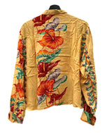 クリームソーダ CREAM SODA OPEN COLLAR L/S ALOHA SHIRT オープン カラー アロハ シャツ ハワイアン 開襟 長袖 黄 長袖シャツ 花・植物 イエロー 104MT-1683