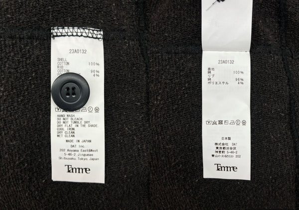 タム Tamme 23AW COLD WEATHER SWEAT HOODIE コールド ウェザー フーディ パーカー 加工 ボタン 黒 23A0132 サイズ 3 パーカ 無地 ブラック 104MT-1659