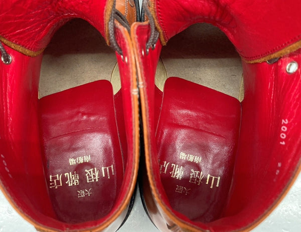 エヴィス EVISU U-TIP BOOTS Uチップ ブーツ 山根靴店 YAMANE レースアップ トレッキング シューズ エビス 茶 2001 メンズ靴 ブーツ ワーク ブラウン 25 1/2 104S-755