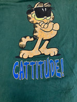 US US古着 90's 90年代 FRUIT OF THE LOOM MADE IN USA アメリカ製 ガーフィールド Garfield キャラクター アニメ グラフィック プリント XL Tシャツ グリーン LLサイズ 101MT-3917