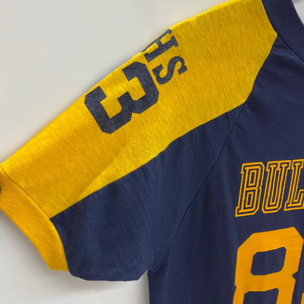 【曜日割引対象外】 チャンピオン Champion 70's 80's バータグ USA製 BULLETS ナンバリング Tシャツ ネイビー Lサイズ 201MT-4219 VB