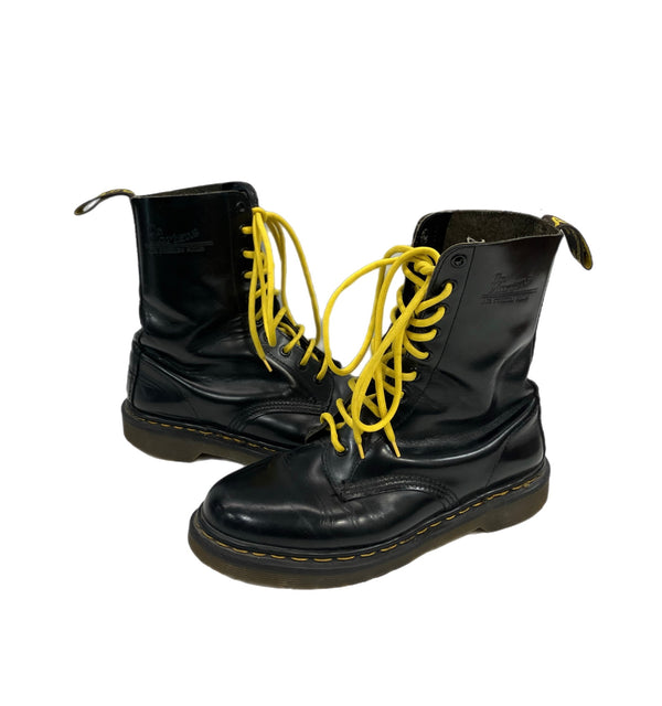 ドクターマーチン Dr.Martens イングランド製 10ホールブーツ イエローステッチ MADE IN ENGLAND  メンズ靴 ブーツ ワーク ブラック UK7 25.5cm 101sh-2033