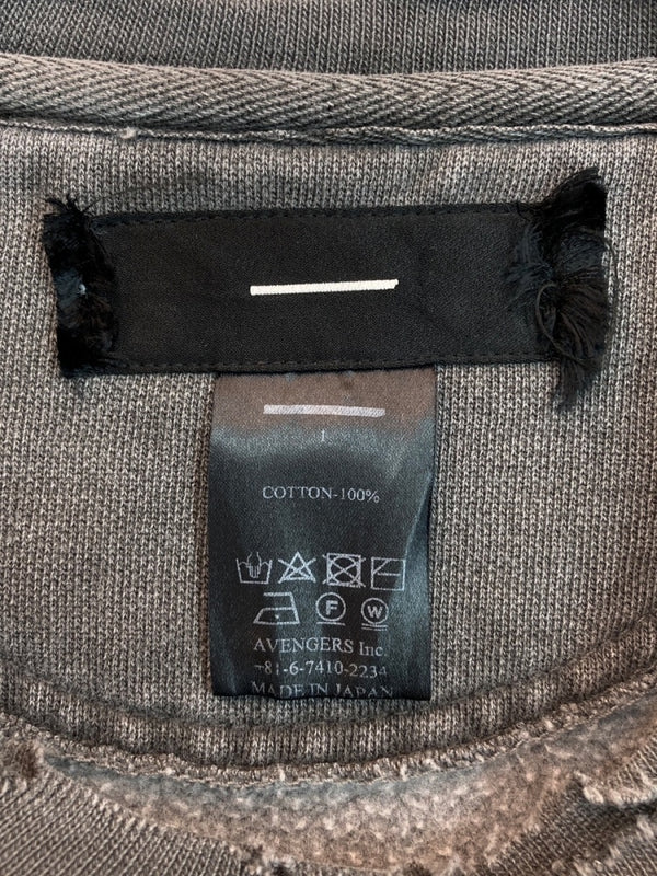 マイナス MINUS BOOTLEG CREW SWEAT ブートレグ クルー スウェット Nine Inch Nails ダメージ加工 トレーナー 裏起毛 黒 サイズ 1 スウェット プリント ブラック 104MT-1590