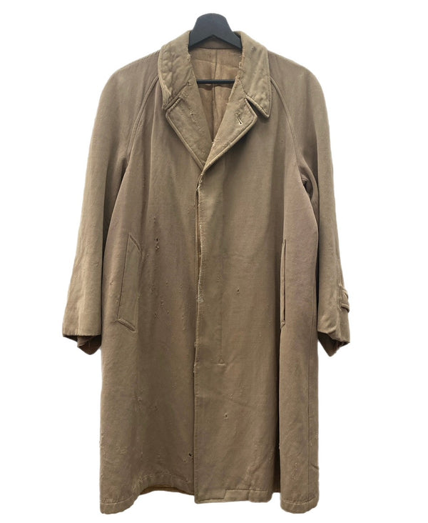 ヴィンテージ vintage ~50s Horse riding coat ホースライド 乗馬 ギャバジャン ギャバジン サテン ナットボタン ボロ ダメージ  コート 無地 ベージュ 104MT-1909