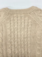 ナイキ NIKE CABLE KNIT SWEATER L/S ケーブル ニット セーター スウッシュ 薄茶色 DQ5177-206 セーター ロゴ ベージュ XLサイズ 104MT-633