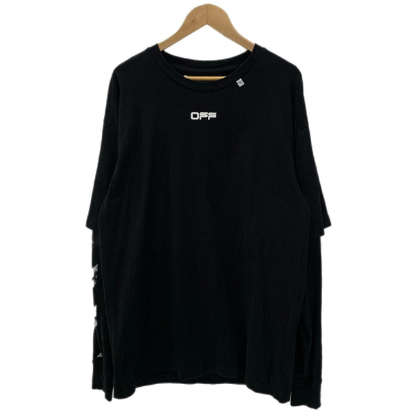 オフホワイト Off-White double caravaggio square t-shirt ロンT ブラック Mサイズ 201MT-3423