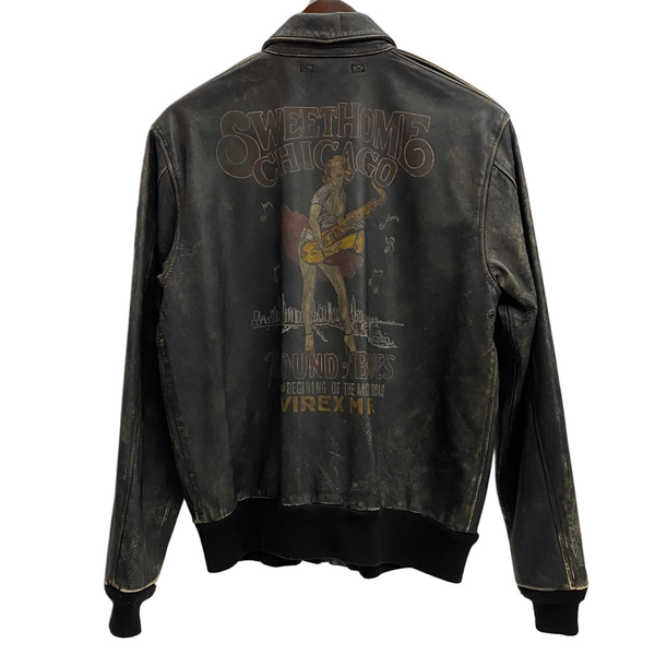 【曜日割引対象外】 アヴィレックス AVIREX A-2 レザー フライトジャケット ジャケット ブラウン 40サイズ 201MT-4518 VB