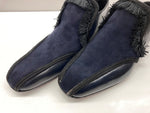 ボッテガヴェネタ BOTTEGA VENETA DRESS SHOES ドレス シューズ フリンジ スエード スリッポン 紺 メンズ靴 ローファー ネイビー サイズ 40 104S-1004