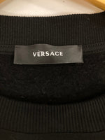 ヴェルサーチェ VERSACE ロゴプリント スウェットシャツ クルーネック 黒 ヴェルサーチ  スウェット ブラック Lサイズ 101MT-3578