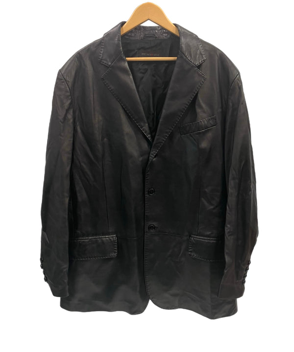 ブルーノマリ BRUNOMAGLI レザーテーラードジャケット 54 ジャケット ブラック 101MT-5298