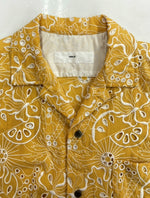 トーガ TOGA VIRILIS 23SS COTTON EMBROIDERY S/S SHIRT エンブロイダリー シャツ キューバ 半袖 刺繍 黄 TV31-FJ305 サイズ 44 半袖シャツ 総柄 イエロー 104MT-1170