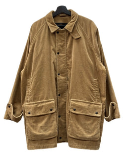 ラルフローレン RalphLauren CORDUROY COAT コーデュロイ コート カバーオール ダブルジップ ロング アウター ジャケット キャメル 茶 コート 無地 ベージュ Lサイズ 104MT-1730