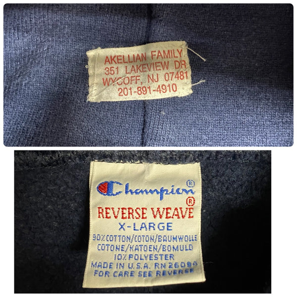 【曜日割引対象外】 チャンピオン Champion 90's リバースウィーブ USA製 パーカ ネイビー XLサイズ 201MT-4782 VB