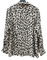 ワコマリア WACKO MARIA オープンカラー 開襟シャツ フロントボタン レオパード柄 ヒョウ柄 レーヨン MADE IN JAPAN 日本製 ベージュ系 茶色 長袖シャツ 総柄 ベージュ Lサイズ 104MT-1816