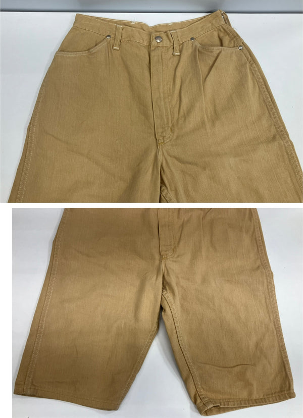 ヴィンテージ vintage 60's 60年代 BLUE BELL MAVERICK ブルーベル マーベリック レザーパッチ GRIPPER ZIPPER カラーデニム ショーツ ハーフパンツ ベージュ 101MB-681