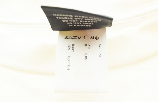 セントマイケル SAINT Mxxxxxx  25SS SAINT YOURSELF ダメージ加工 Tシャツ SM-HR8-0000-020 Tシャツ ホワイト LLサイズ 103MT-2775