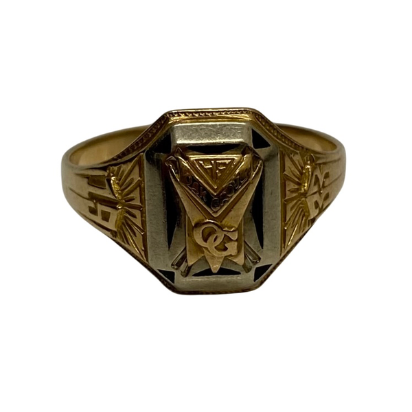 【曜日割引対象外】 【中古】ヴィンテージ vintage 30's JOSTEN カレッジリング 10K 21号 1933年 メンズジュエリー・アクセサリー インディアンジュエリー 指輪・リング ゴールド 201goods-797 VB