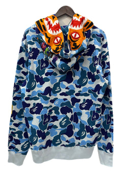 ア ベイシング エイプ A BATHING APE ABC CAMO TIGER FULL ZIP HOODIE 1K80-115-003 パーカ ブルー XLサイズ 201MT-2851